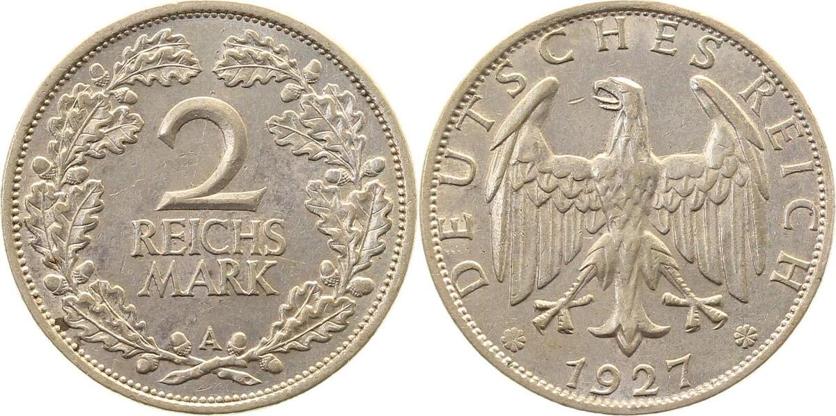 32027A~2.0 2 Reichsmark  1927A vz  Archiv Franquinet J 320  