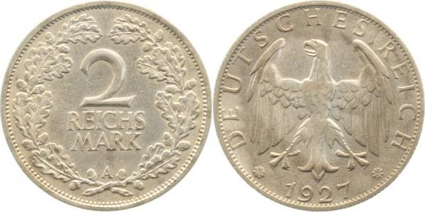 32027A~2.5 2 Reichsmark  1927A ss/vz J 320  