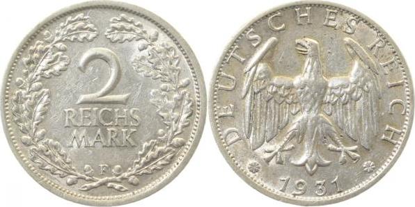 32031F-3.0 2 Reichsmark  1931F ss J 320  