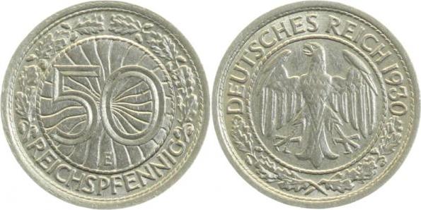 32430E~2.5 50 Pfennig  1930E ss/vz J 324  
