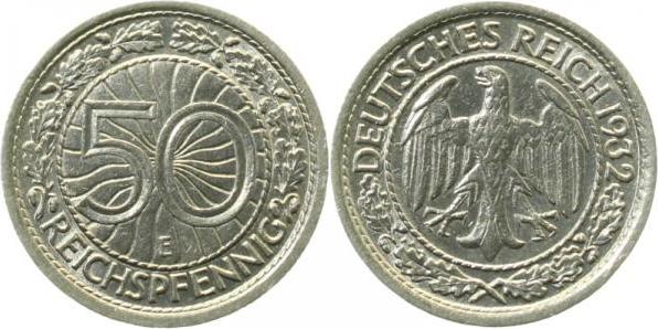 32432E~2.0 50 Pfennig  1932E vz !! J 324  