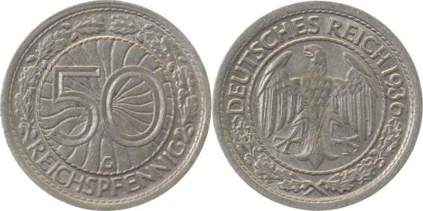 32436G~2.2 50 Pfennig  1936G f.vz J 324  