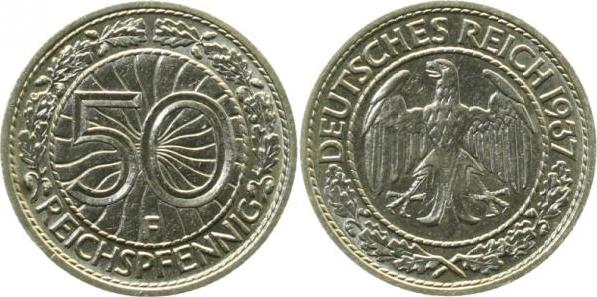 32437F~1.5 50 Pfennig  1937F f.prfr J 324  