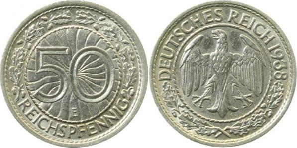 32438E~2.0 50 Pfennig  1938E vz J 324  