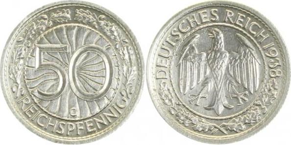 32438G~1.8 50 Pfennig  1938G vz+ J 324  