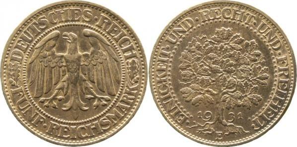 33131E~1.5-GG 5 Reichsmark  Eichbaum 1931E vz/stgl !! J 331  