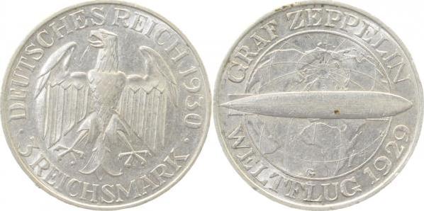 34230G~2.5 3 Reichsmark  Graf Zeppelin ss/vz J 342  