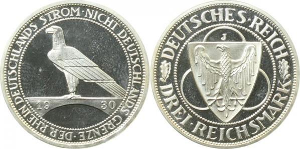 34530J~0.0 3 Reichsmark  Rheinl.Räumung 1930J PP RRR J 345  
