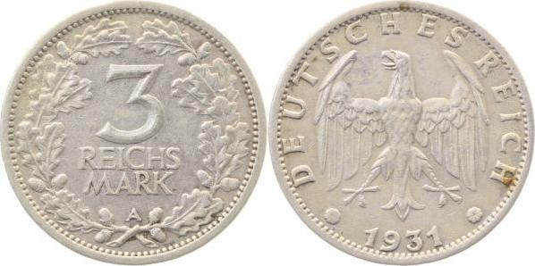 34931A~2.8 3 Reichsmark  1931A ss+ J 349  