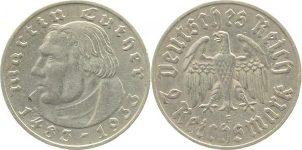 35233E~2.5 2 Reichsmark  Martin Luther 1933E ss/vz J 352  