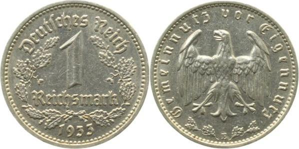 35433E~2.2 1 Reichsmark  1933E f. vz J 354  