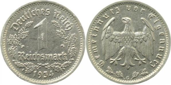 35434G~2.2 1 Reichsmark  1934G vz- J 354  