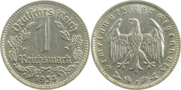 35434J~2.5 1 Reichsmark  1934J ss/vz J 354  