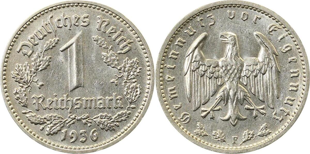 35436F~1.5 1 Reichsmark  1936F vz/stgl !!!! J 354  