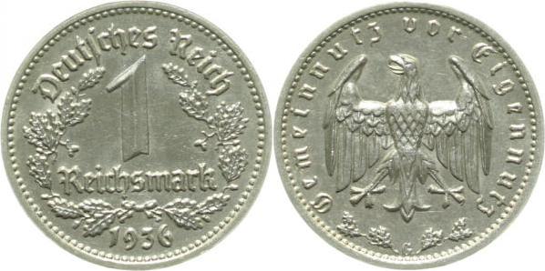 35436G~1.5 1 Reichsmark  1936G vz/stgl J 354  