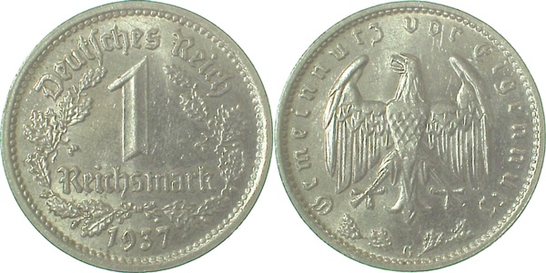 35437G~2.2 1 Reichsmark  1937G vz- J 354  