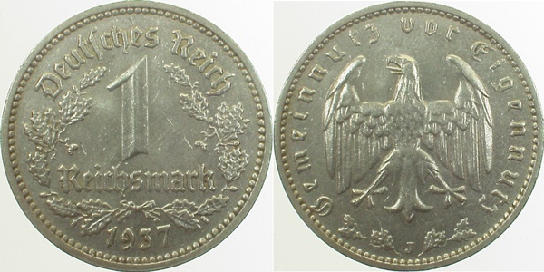 35437J~1.8 1 Reichsmark  1937J vz+ J 354  