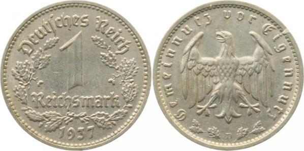 35437D~2.5 1 Reichsmark  1937D ss/vz J 354  