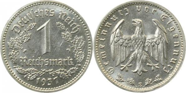 35437E~1.5a 1 Reichsmark  1937E vz/stgl EA J 354  