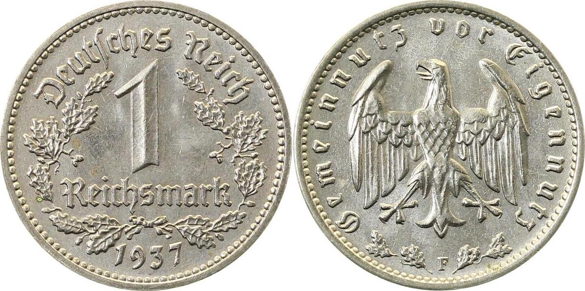 35437F~1.2 1 Reichsmark  1937F prfr !!! J 354  