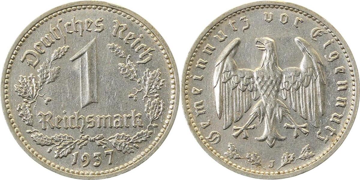 35437J~1.1 1 Reichsmark  1937J prfr/stgl J 354  