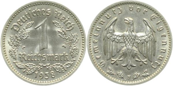 35438F~1.5 1 Reichsmark  1938F vz/st !!! J 354  