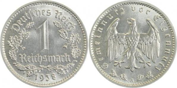 35438A~1.2 1 Reichsmark  1938A prfr!! J 354  