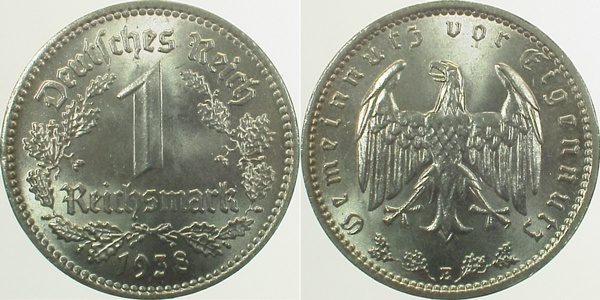 35438E~1.1 1 Reichsmark  1938E prfr/st!! J 354  