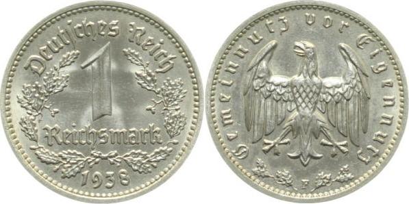 35438F~1.5 1 Reichsmark  1938F vz/st !!! J 354  