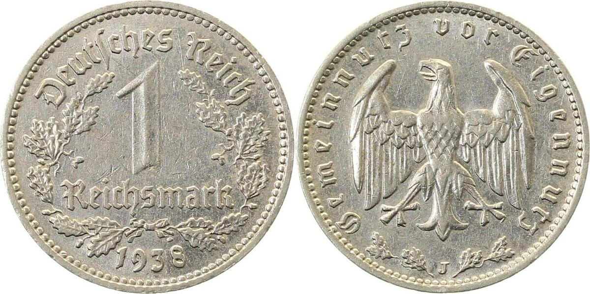35438J~2.8 1 Reichsmark  1938J SS+ J 354  