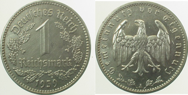 35439A~1.5 1 Reichsmark  1939A f.prfr J 354  