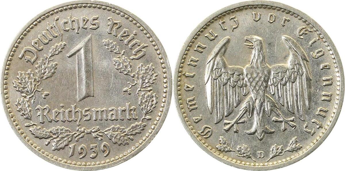 35439D~2.5 1 Reichsmark  1939D ss/vz J 354  