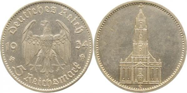 35734E~2.0 5 Reichsmark  1934E Kirche o.D. vz J 357  