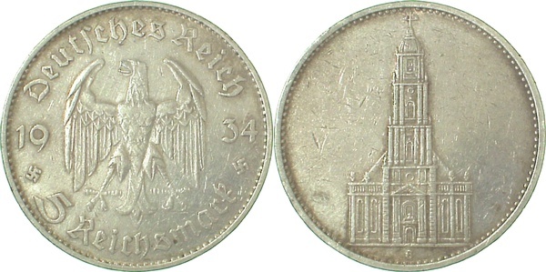 35734G~3.0V 5 Reichsmark  1934G fast keine Rndschr J 357  