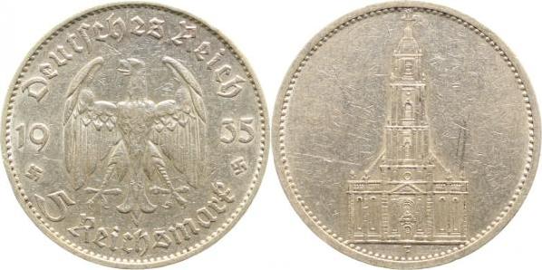 35735F~2.5 5 Reichsmark  1935F Kirche o.D. ss/vz J 357  