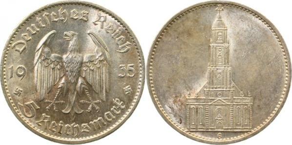 35735G~1.8 5 Reichsmark  1935G Kirche o.D. vz+ J 357  