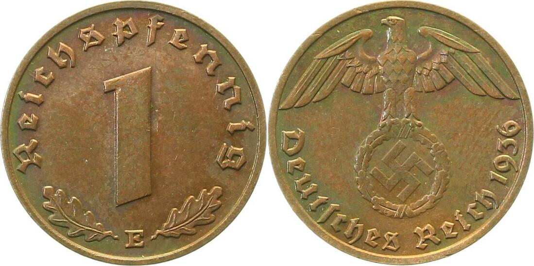 36136E~1.8 1 Pfennig  1936E vz+ !!! J 361  