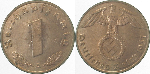 36137A~1.2 1 Pfennig  1937A prfr J 361  