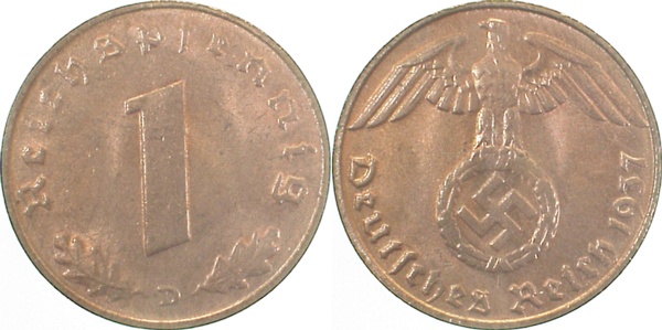 36137D~1.0 1 Pfennig  1937D stgl J 361  