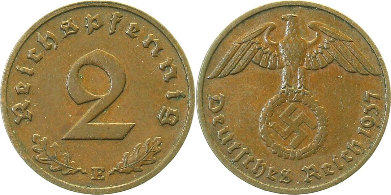 36137E~2.5 1 Pfennig  1937E ss/vz J 361  