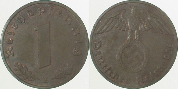 36138E~1.2 1 Pfennig  1938E prfr J 361  