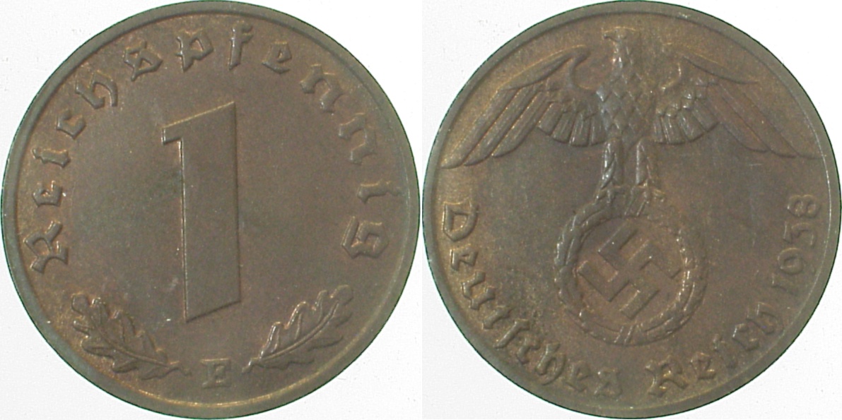 36138E~2.0 1 Pfennig  1938E vz J 361  