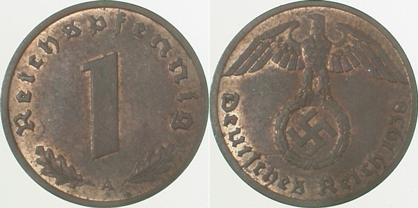 36138A~1.2 1 Pfennig  1938A prfr J 361  