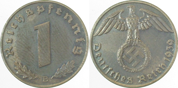 36139B~1.2 1 Pfennig  1939B prfr J 361  