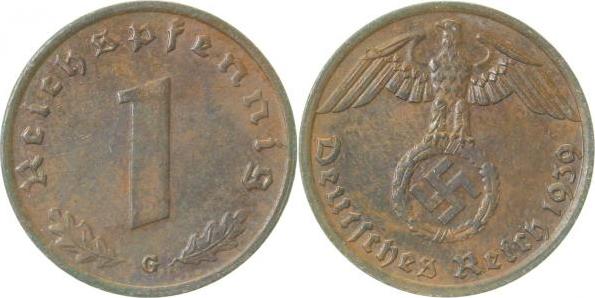 36139G~2.0 1 Pfennig  1939G vz J 361  