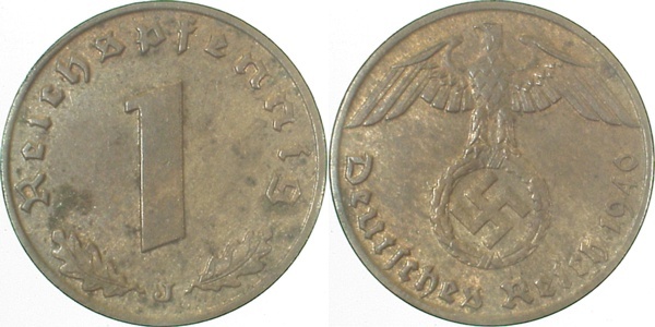 36140J~2.5 1 Pfennig  1940J ss/vz J 361  