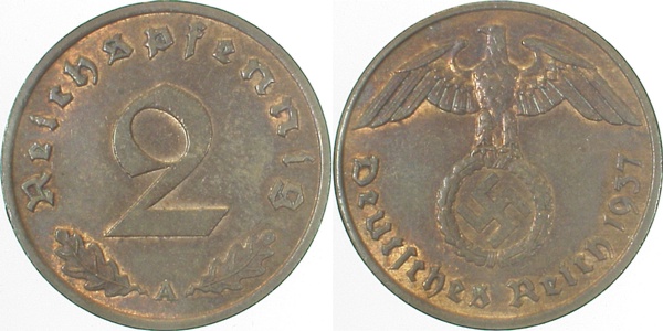 36237A~1.2 2 Pfennig  1937A prfr J 362  