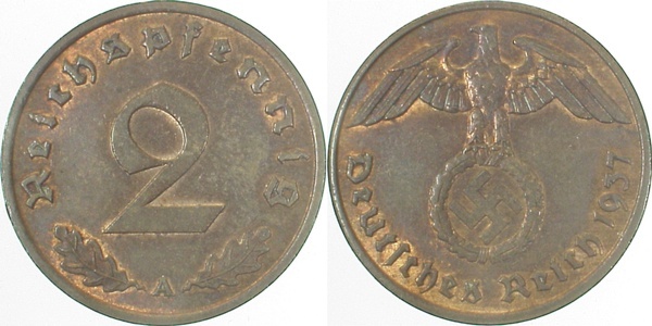 36237A~1.2 2 Pfennig  1937A prfr J 362  