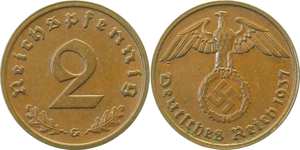 36237G~2.0 2 Pfennig  1937G vz J 362  