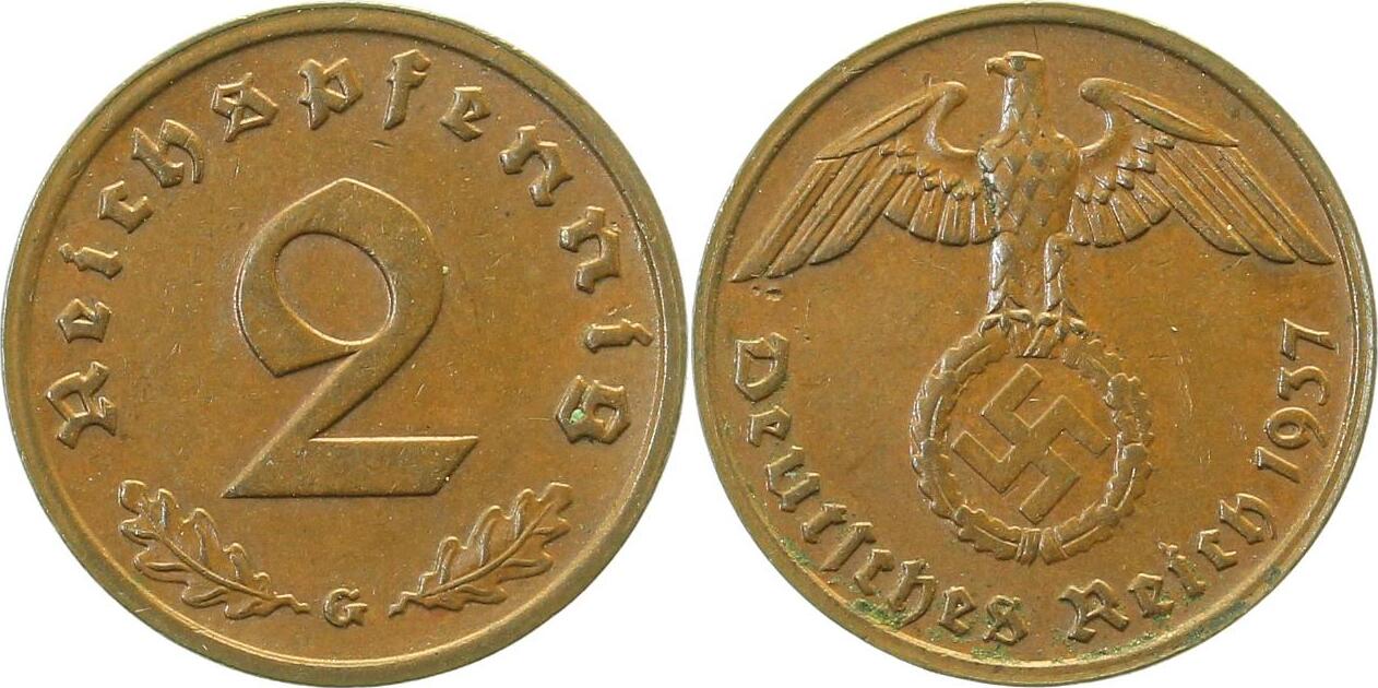36237G~2.0 2 Pfennig  1937G vz J 362  
